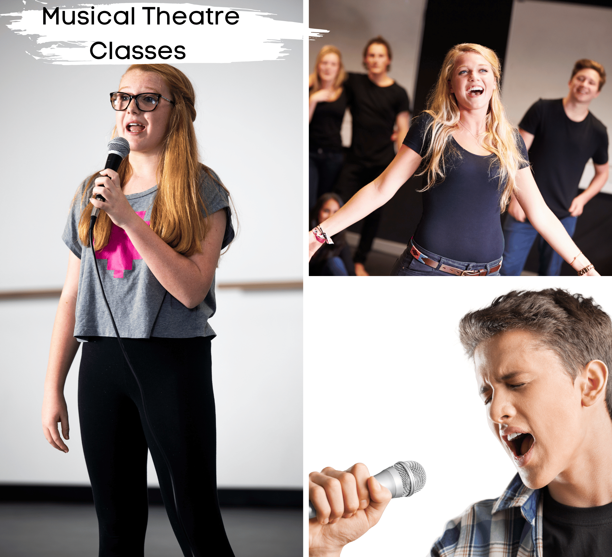 Students aged 13 and up singing in musical theatre class at Simone's School of Performing Arts in Berkeley Vale, having a great time.