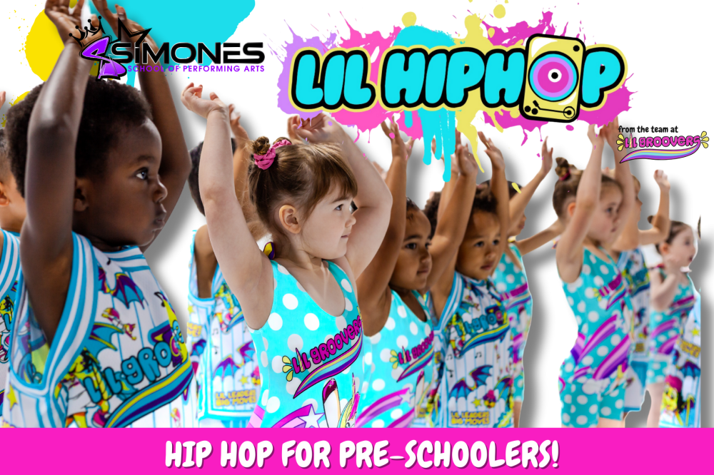 Preschool kids enjoying their Lil Hip Hop class at Simone's School of Performing Arts in Berkeley Vale, having fun in hip hop dance for kids