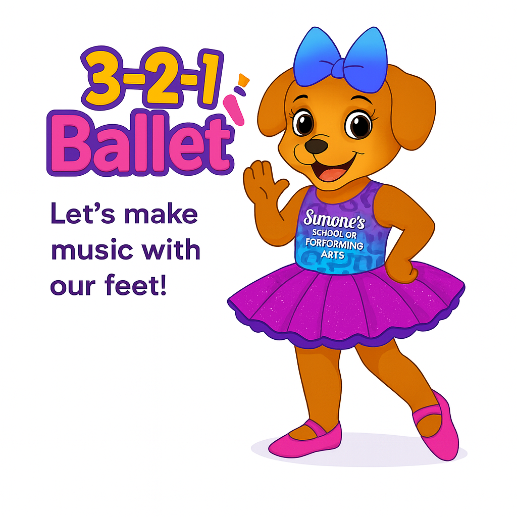 Preschool student pointing toes in Lil Ballet class at Simone's School of Performing Arts in Berkeley Vale, enjoying ballet for kids.